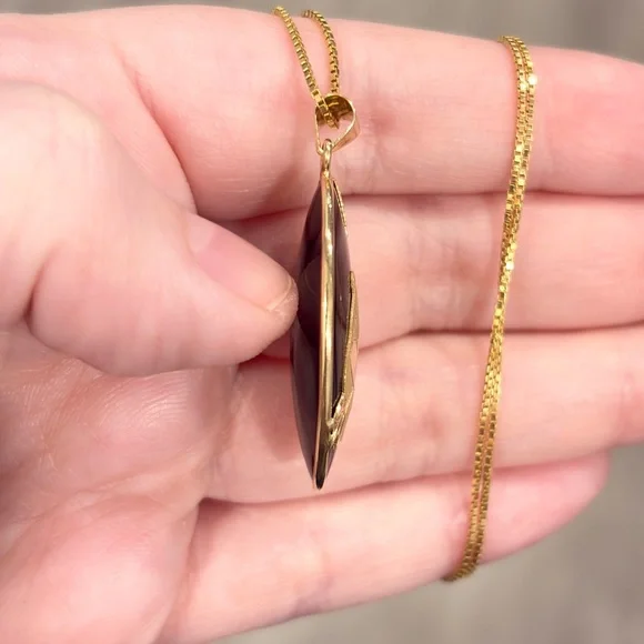 Vintage 14K Panda Smoky Quartz Pendant - Picture 6 of 10